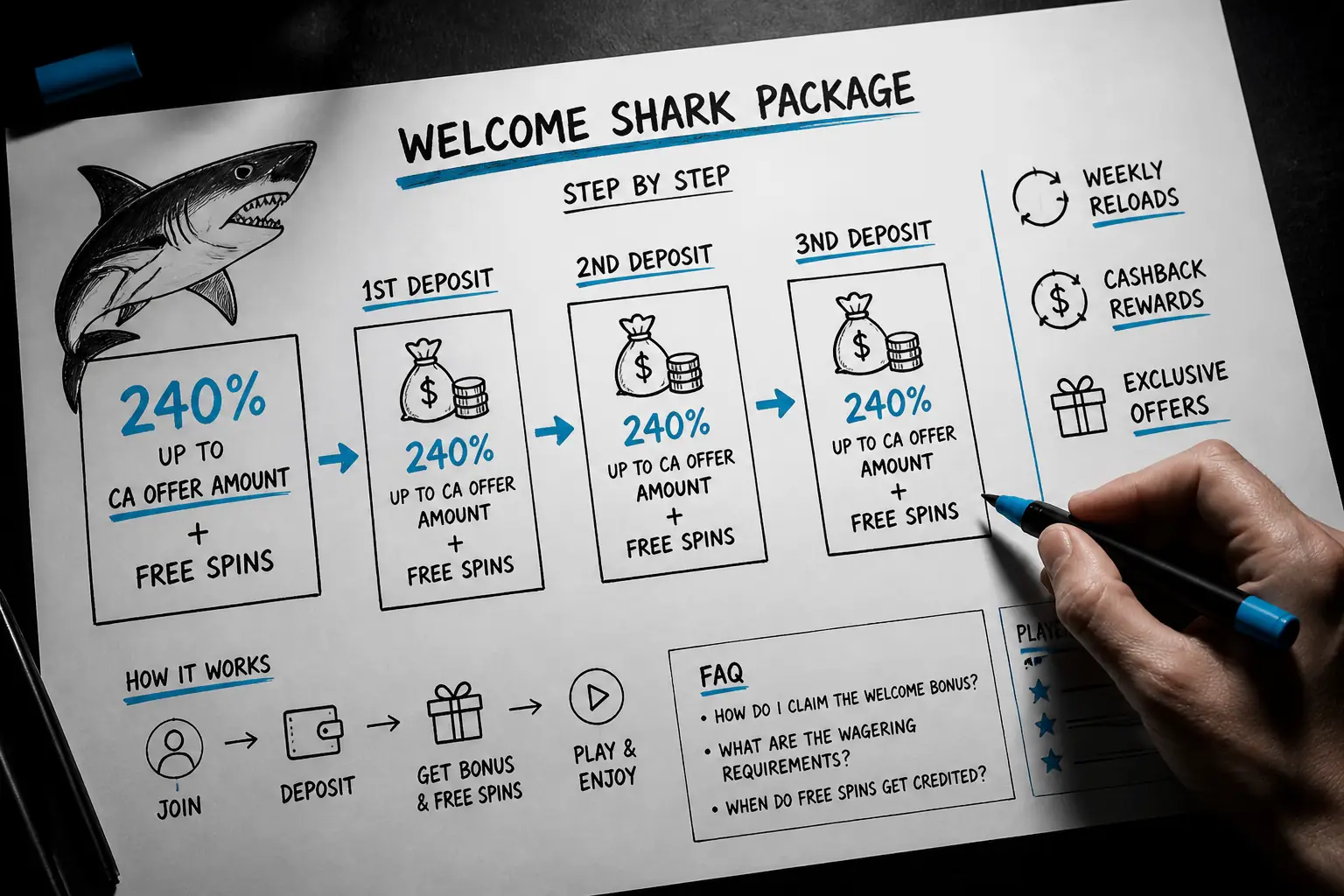 Winshark Bonus visual guide for Winshark Casino